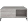 Mesa De Centro Madera Contrachapada Gris Sonoma 80x80x36,5 Cm