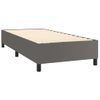 Cama Box Spring Y Colchón Led Cuero Sintético Gris 90x190 Cm