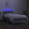 Cama Box Spring Con Colchón Tela Y Led Gris Claro 100x200 Cm