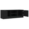 Mueble De Tv Madera Contrachapada Negro 102x35x36,5 Cm