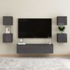 Muebles De Pared Para Tv 2 Unidades Gris Con Brillo 30,5x30x30 Cm