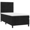 Cama Box Spring Colchón Y Led Terciopelo Negro 90x190 Cm