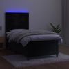 Cama Box Spring Colchón Y Led Terciopelo Negro 90x190 Cm