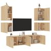 Muebles De Tv De Pared 6 Piezas Madera De Ingeniería Roble Sonoma