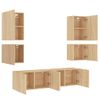 Muebles De Tv De Pared 6 Piezas Madera De Ingeniería Roble Sonoma