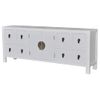 Mueble De Tv Madera Contrachapada Blanco 110x24x48 Cm