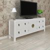 Mueble De Tv Madera Contrachapada Blanco 110x24x48 Cm