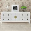 Mueble De Tv Madera Contrachapada Blanco 110x24x48 Cm