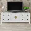 Mueble De Tv Madera Contrachapada Blanco 110x24x48 Cm