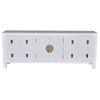 Mueble De Tv Madera Contrachapada Blanco 110x24x48 Cm