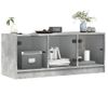 Mueble De Tv Con Puertas De Vidrio Gris Hormigón 102x37x42 Cm