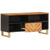 Mueble De Tv Madera Maciza Mango Marrón Y Negro 100x33,5x46 Cm