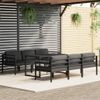 Set Muebles De Jardín 7 Piezas Y Cojines Aluminio Gris Antracita