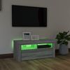 Mueble De Tv Con Luces Led Gris Sonoma 90x35x40 Cm