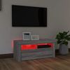 Mueble De Tv Con Luces Led Gris Sonoma 90x35x40 Cm