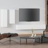 Set De Muebles Para Tv 4 Piezas Madera Contrachapada Blanco