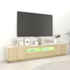 Armario Tv Con Luces Led Color Roble Sonoma 200x35x40 Cm