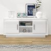 Mueble De Tv Madera Contrachapada Blanco Brillo 102x35x45 Cm