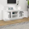 Mueble De Tv Madera Contrachapada Blanco Brillo 102x35x45 Cm