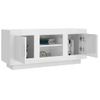 Mueble De Tv Madera Contrachapada Blanco Brillo 102x35x45 Cm