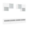 Mueble De Pared De Tv Con Luces Led 6 Piezas Blanco