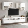 Mueble De Pared De Tv Con Luces Led 6 Piezas Blanco