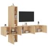 Muebles De Tv De Pared 5 Piezas Madera De Ingeniería Roble Sonoma