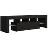 Mueble De Tv Con Luces Led Negro 140x36,5x40 Cm