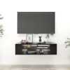 Mueble De Tv Colgante Madera Contrachapada Negro 100x30x26,5 Cm