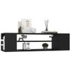 Mueble De Tv Colgante Madera Contrachapada Negro 100x30x26,5 Cm