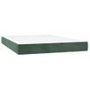 Cama Box Spring Colchón Y Led Terciopelo Verde Oscuro 140x200cm