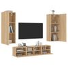 Muebles De Tv De Pared 5 Piezas Madera De Ingeniería Roble Sonoma