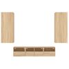 Muebles De Tv De Pared 5 Piezas Madera De Ingeniería Roble Sonoma