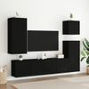 Muebles De Tv De Pared 5 Piezas Madera De Ingeniería Negro