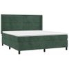 Cama Box Spring Colchón Y Led Terciopelo Verde Oscuro 160x200cm