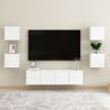 Mueble De Pared Para Tv Blanco Con Brillo 30,5x30x30 Cm