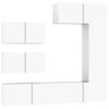 Set De Muebles Para Tv 6 Piezas Madera Contrachapada Blanco