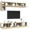 Muebles De Pared De Tv 5 Piezas Aglomerado Color Roble Sonoma