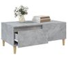 Mesa De Centro Madera Contrachapada Gris Hormigón 90x50x36,5 Cm