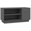 Mueble De Tv Madera Maciza De Pino Gris 80x35x40,5 Cm