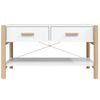 Mesa De Centro Madera Contrachapada Blanco 82x48x45 Cm