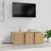 Mueble De Tv Madera Contrachapada Color Roble 80x34x30 Cm