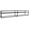 Mueble Para Tv Vidrio Templado Negro 220x40x40,5 Cm