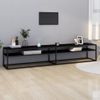 Mueble Para Tv Vidrio Templado Negro 220x40x40,5 Cm