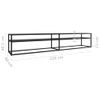 Mueble Para Tv Vidrio Templado Negro 220x40x40,5 Cm