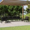 Set Muebles De Jardín 6 Piezas Y Cojines Aluminio Gris Antracita