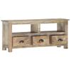 Mueble De Tv De Madera Maciza De Mango 110x30x50 Cm