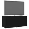 Mueble Para Tv Madera Contrachapada Negro 80x34x36 Cm