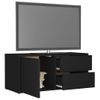 Mueble Para Tv Madera Contrachapada Negro 80x34x36 Cm