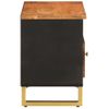 Mueble De Tv Madera Maciza De Mango Marrón Negro 80x33,5x46 Cm